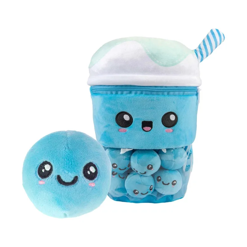 Λούτρινο Pms Boba Bubble Tea Μπλε με 6τεμ Μινι Bubbles 35cm