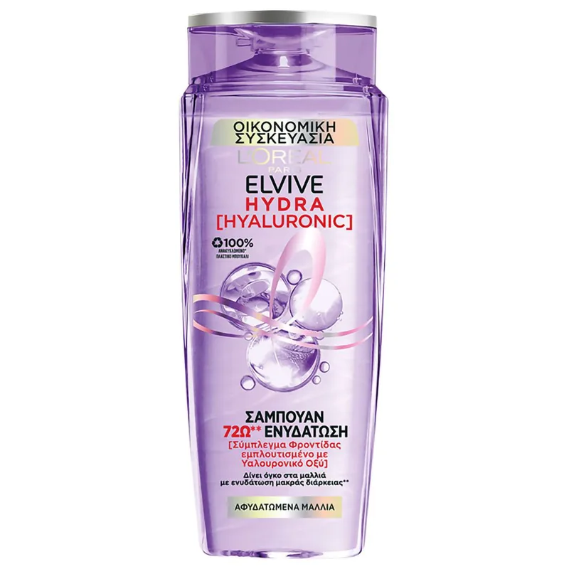 L'Oreal Paris Elvive Hydra Hyaluronic Shampoo Σαμπουάν Ενυδάτωσης Μακράς Διαρκείας για Πολύ Ξηρά, Αφυδατωμένα Μαλλιά 700ml