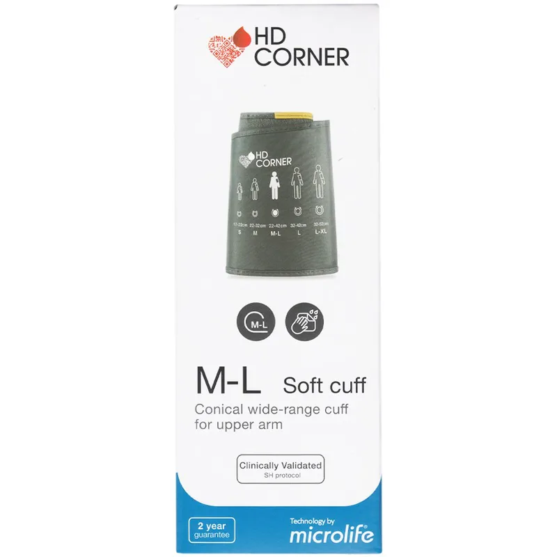 Microlife Hd Corner Conical Wide Range Soft Cuff for Uper Arm M-L, 22-42cm Κωνική Περιχειρίδα Βραχίονα Πιεσόμετρου Ενηλίκων 1 Τεμάχιο