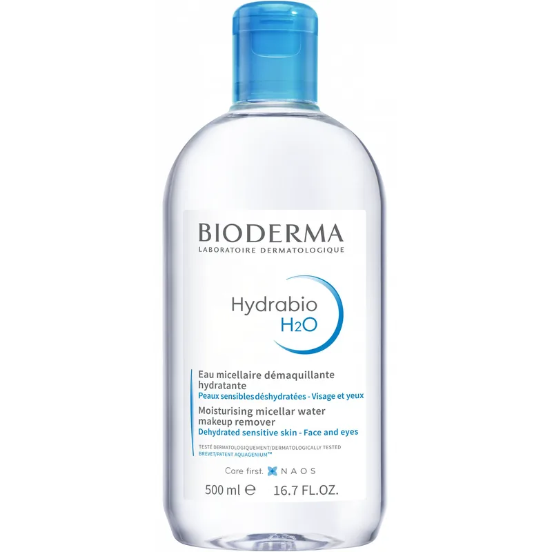Bioderma Hydrabio H2O Moisturising Micellar Water Makeup Remover Μικυλλιακό Νερό Καθαρισμού & Ντεμακιγιάζ Προσώπου - Ματιών, Κατάλληλο για Αφυδατωμένη Ευαίσθητη Επιδερμίδα 500ml