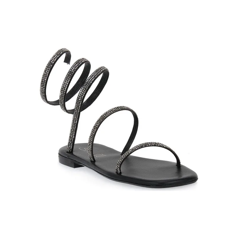Σανδάλια χωρίς τακούνι S.piero BLACK SOFT SQUARED