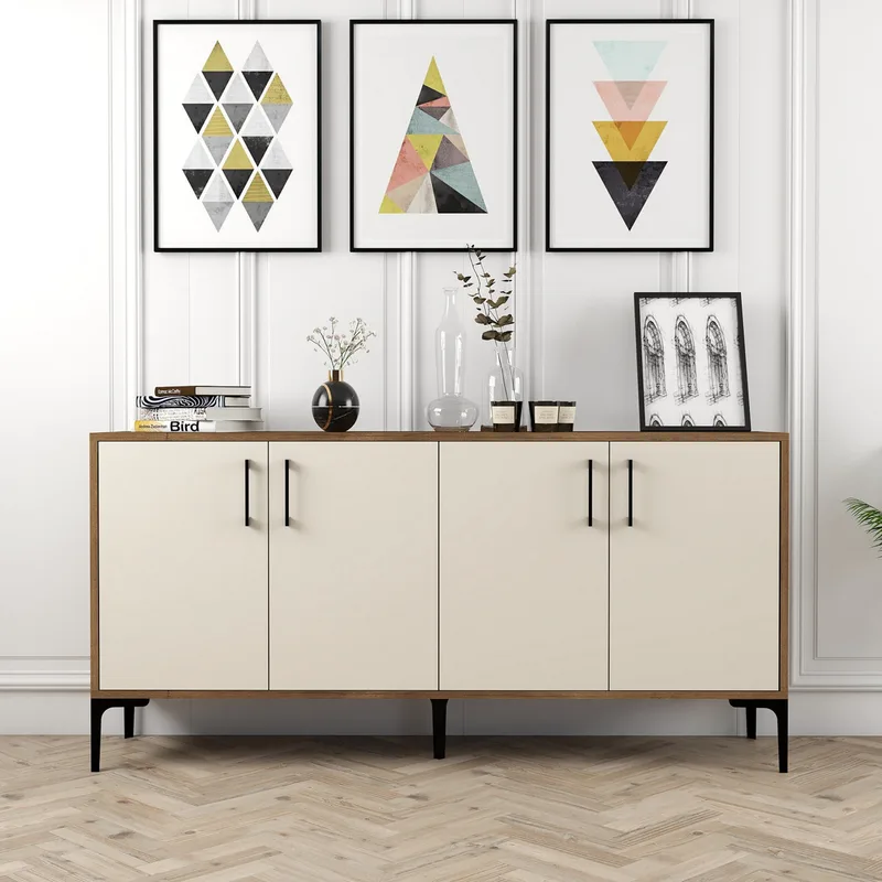 Κονσόλα Kiev 160 - Walnut, Cream 845Hct5326 (160x78x35)