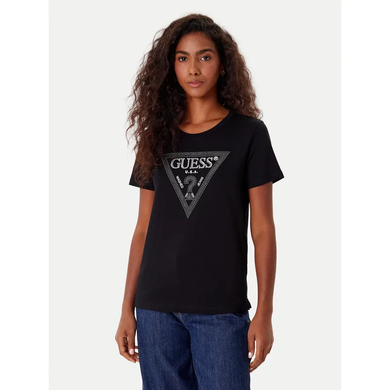 Guess T-Shirt W5BI18 I3Z14 Μαύρο Regular Fit