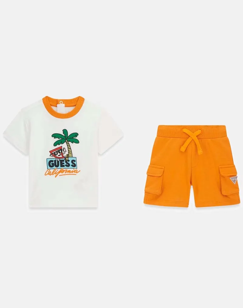 GUESS SET SS T-SHIRT+TERRY SHORTS ΣΕΤ ΠΑΙΔΙΚΟ BOY I6GG06K8HM4-G011 White