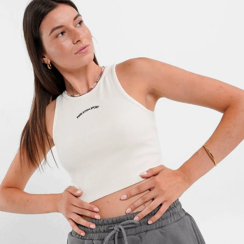Ροζ Soda Sport Hanley Rib Γυναικείο Αμάνικο T-Shirt (9000190072_15539)