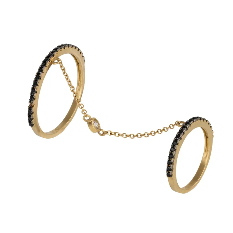 Χρυσό δαχτυλίδι διπλό 14K 018983 018983 Χρυσός 14 Καράτια