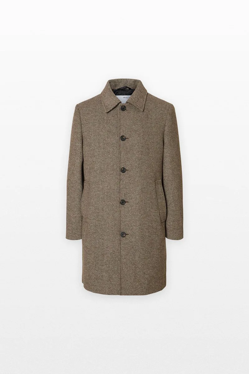 SELECTED HOMME Ανδρικό Μπεζ Wool Blend Coat