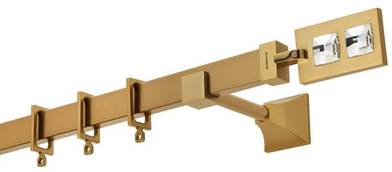 Κουρτινόβεργα Zogometal Flat Collection Με Κρύσταλλα Swarovski FC4518 Όρο Ματ/Όρο