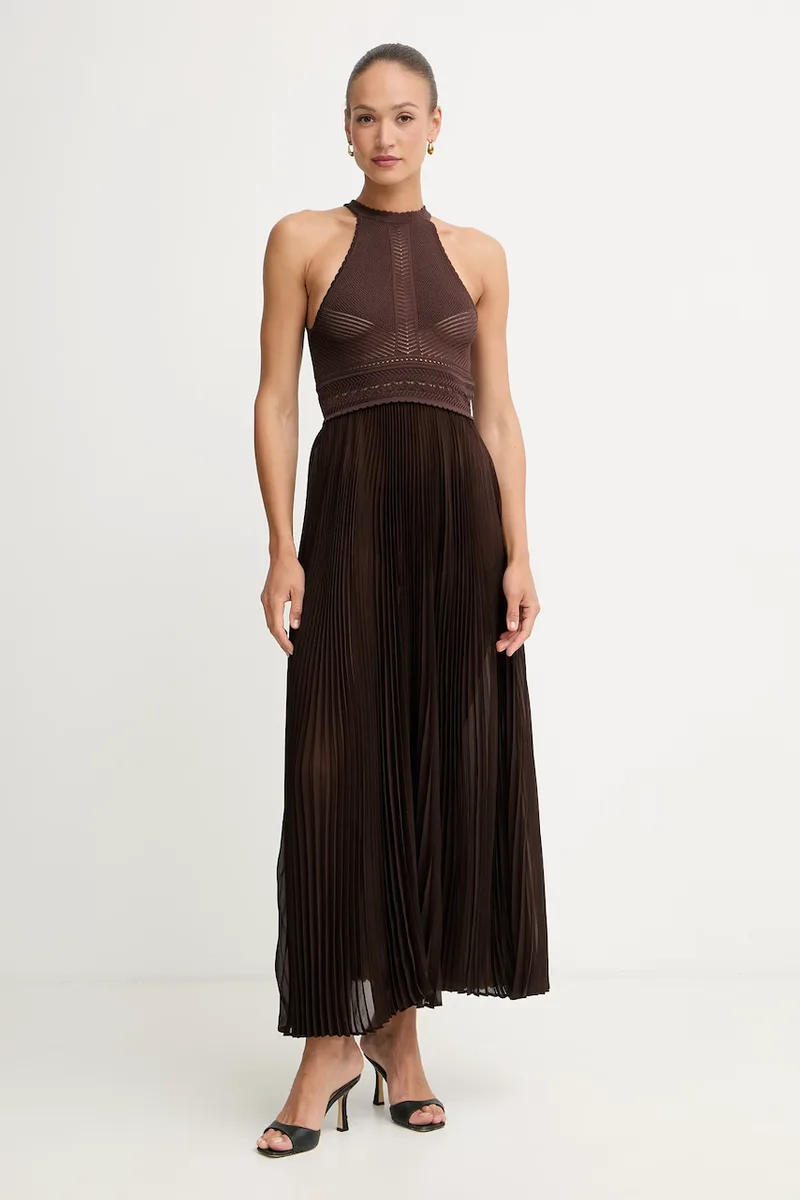 Twinset πλισέ φόρεμα με βισκόζη