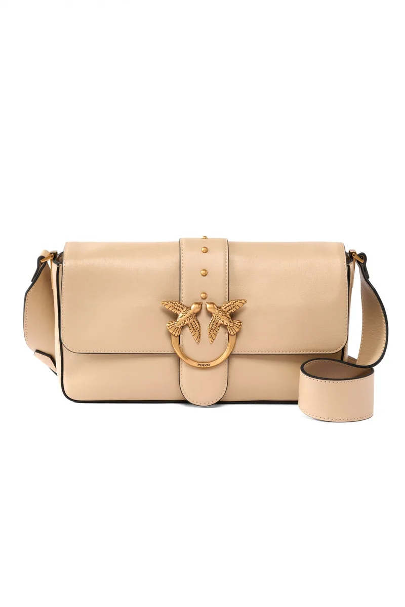 PINKO ΤΣΑΝΤΑ LOVE ONE CLASSIC SLOUCHY FL VITELLO MORBIDO ΜΠΕΖ