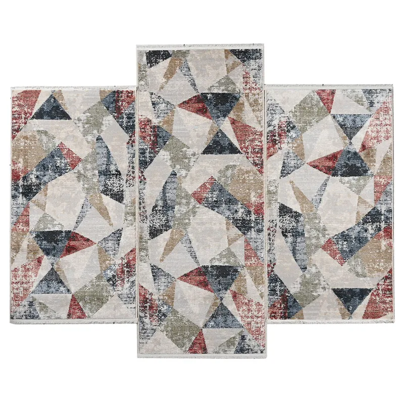 Χαλιά Κρεβατοκάμαρας (Σετ 3τμχ) Polcarpet Allegra Valencia 547 L.Grey Rose