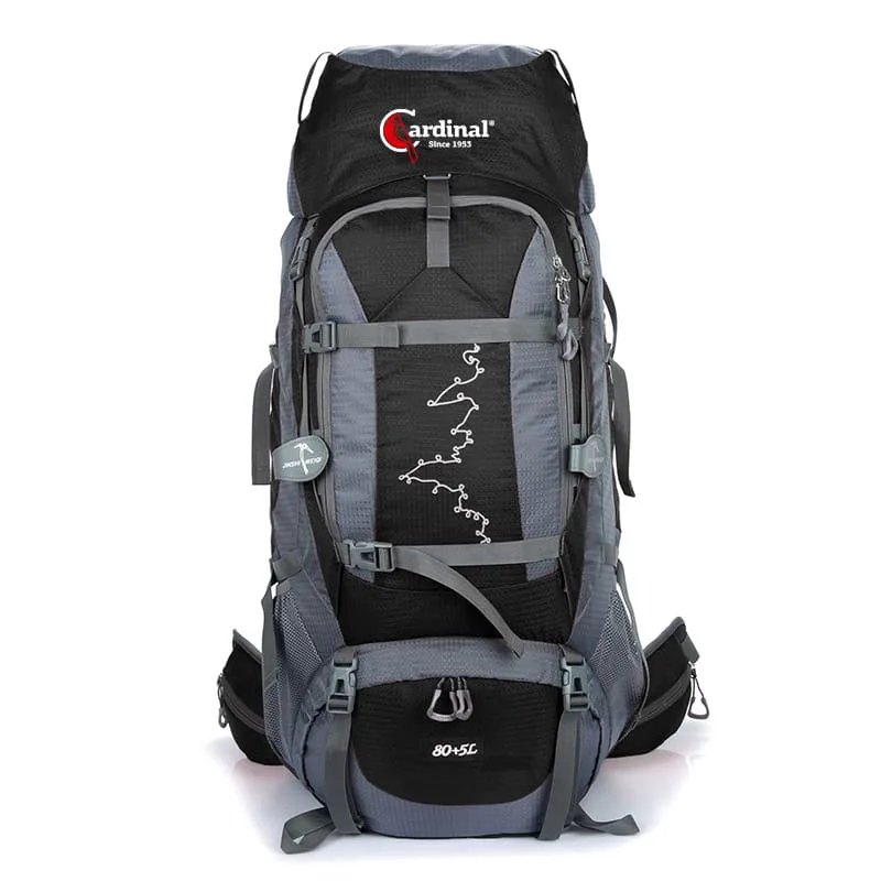 Σακίδιο πλάτης ορειβατικό Ταξιδιού Cardinal 630 80+5 L μαύρο