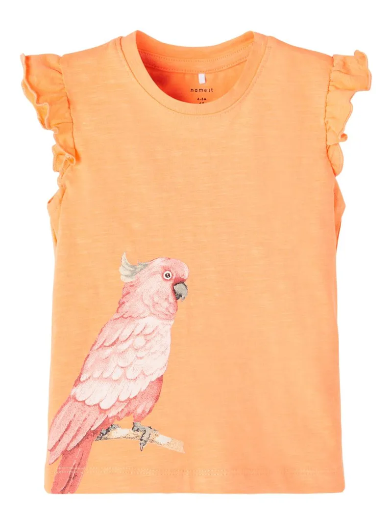 Μπλούζα μπεμπέ κορίτσι Name it-13190307-CANTALOUPE-organic cotton