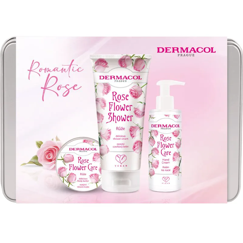Dermacol Flower Care Rose σετ δώρου μεταλλικό κουτί