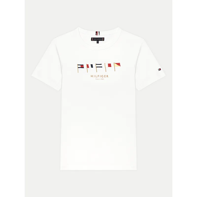 Tommy Hilfiger T-Shirt Multiflag KB0KB09532 D Λευκό Regular Fit