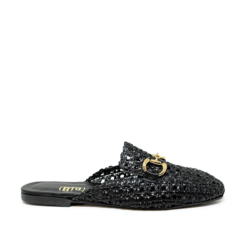 Bigshoes GA1164-01 Δερμάτινο Mule Μαύρο