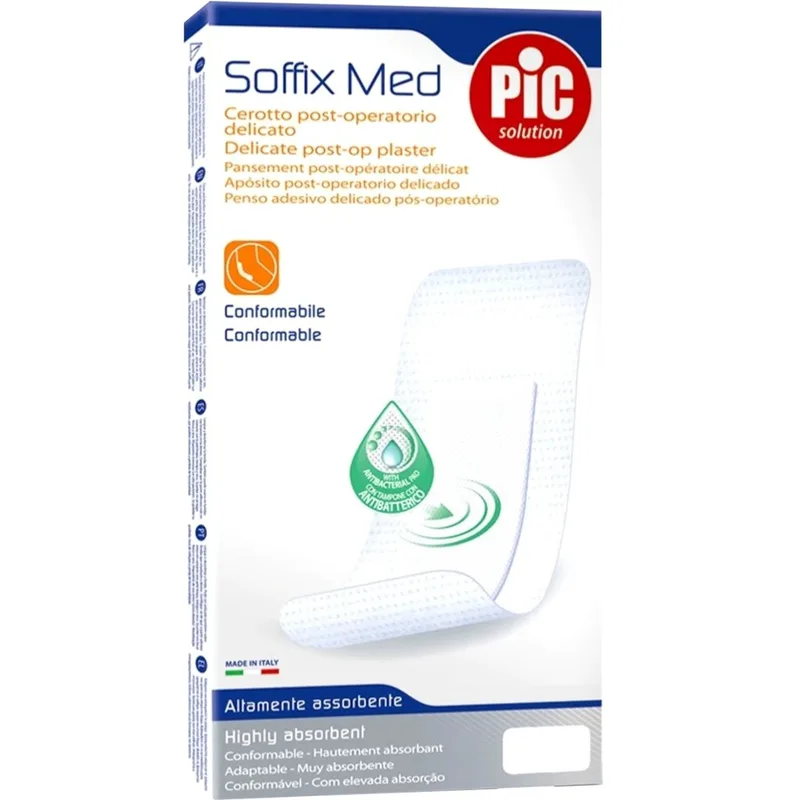 Pic Solution Soffix Med Delicate Post-op Plaster Λευκά Αποστειρωμένα Μετεγχειρητικά Αυτοκόλλητα Επιθέματα με Υψηλή Απορροφητικότητα 5 Τεμάχια - 5cm x 7cm