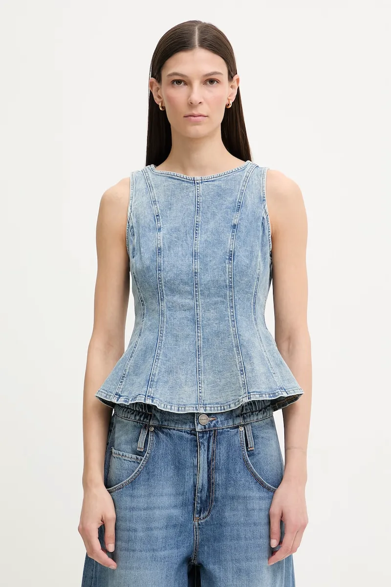 Levi's μπλούζα Γυναικεία ντένιμ PEPLUM SEAMED DENIM