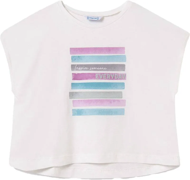 ΜΠΛΟΥΖΑ MAYORAL GIRL GRAPHIC TOP ΕΚΡΟΥ (128 CM)-(8 ΕΤΩΝ)