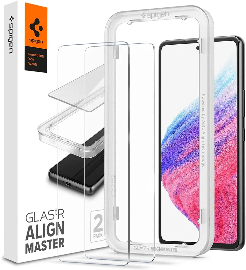 Spigen GLAS.tR ALIGNmaster - Αντιχαρακτικό Γυάλινο Tempered Glass Samsung Galaxy A53 5G - Clear - 2 Τεμάχια (AGL04306)