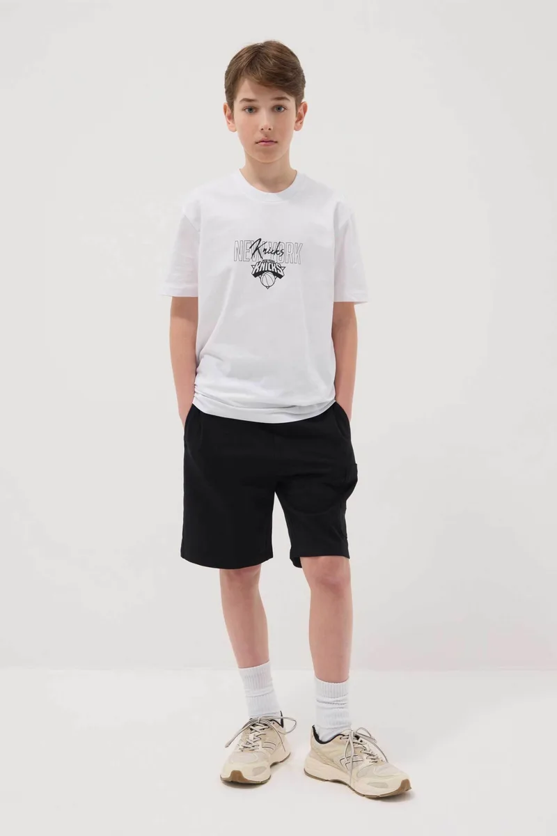 OVS παιδικό σορτς μονόχρωμο με ελαστική μέση Oversized Fit - 002681457 Μαύρο