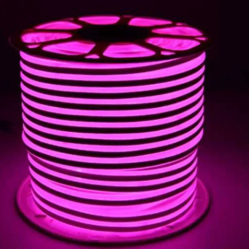 Neon Ταινία Αδιάβροχη IP67 100m (Τιμή ανά Μέτρο) Ροζ 220V RZ-0128