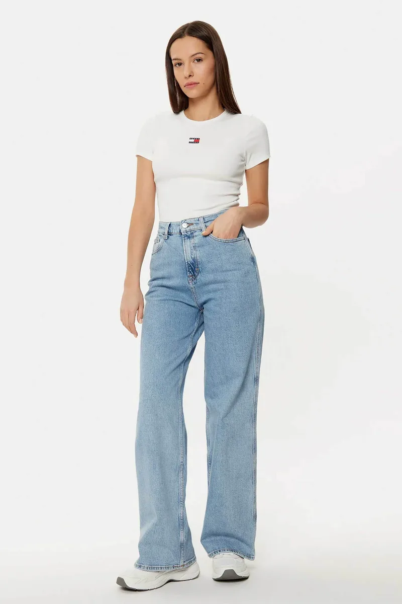 Tommy Jeans γυναικεία τζιν παντελόνι πεντάτσεπο Wide Leg - DW0DW19558 Denim Blue Ανοιχτό