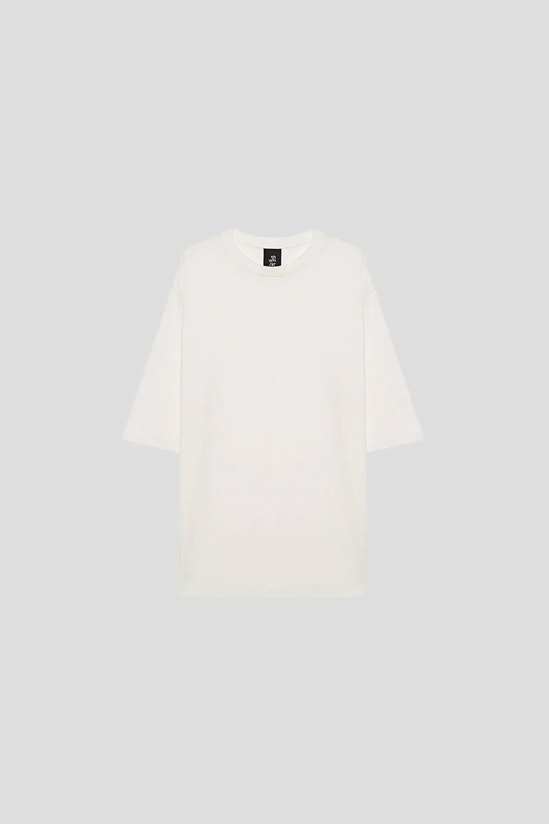 THOM KROM Ανδρικό Μπεζ Classic Black T-shirt