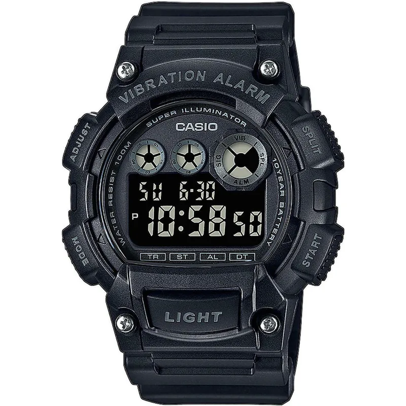 CASIO Standard Black Rubber Strap W-735H-1BVEF