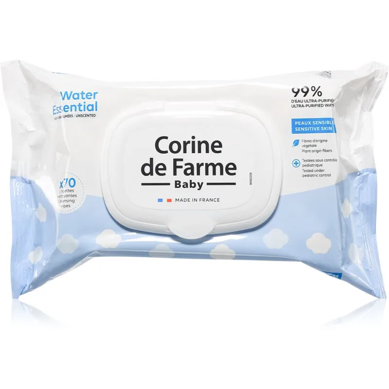 Corine de farme Water Wipes παιδικά απαλά υγρομάντηλα 70 τμχ
