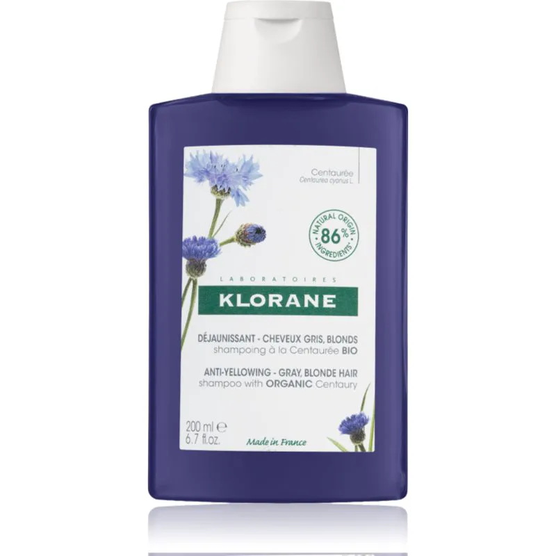 Klorane Cornflower Organic σαμπουάν εξουδετέρωση κίτρινων αποχρώσεων 200 ml