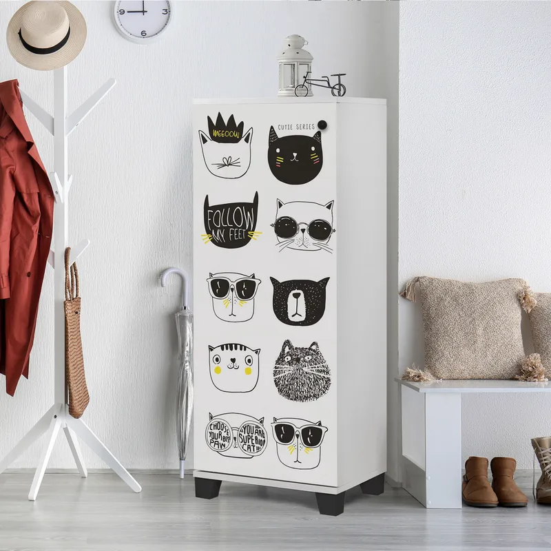 Παπουτσοθήκη Filinta Cats - White 869Vel6508 (50x127x38)