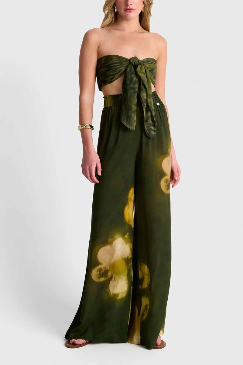'ALE γυναικεία παντελόνα με floral print - 8923516 Κυπαρισσί