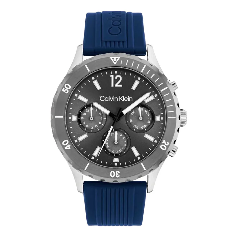 CALVIN KLEIN Sport Multifunction Blue Rubber Strap 25200120