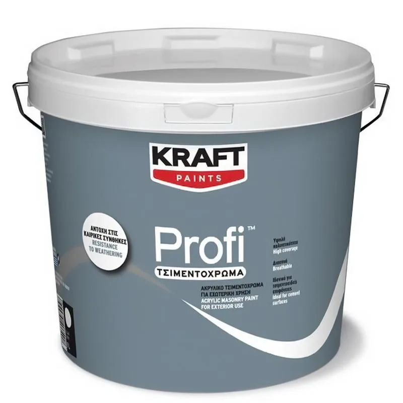 Ακρυλικό Χρώμα Νερού Profi Τσιμεντόχρωμα Γκρι 9lt