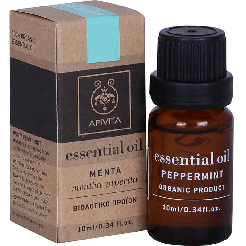 Apivita Menta Peppermint Essential Oil Πολυχρηστικό Αιθέριο Έλαιο Αρωματοθεραπείας από Μέντα για Τόνωση & Καλή Διάθεση 10ml