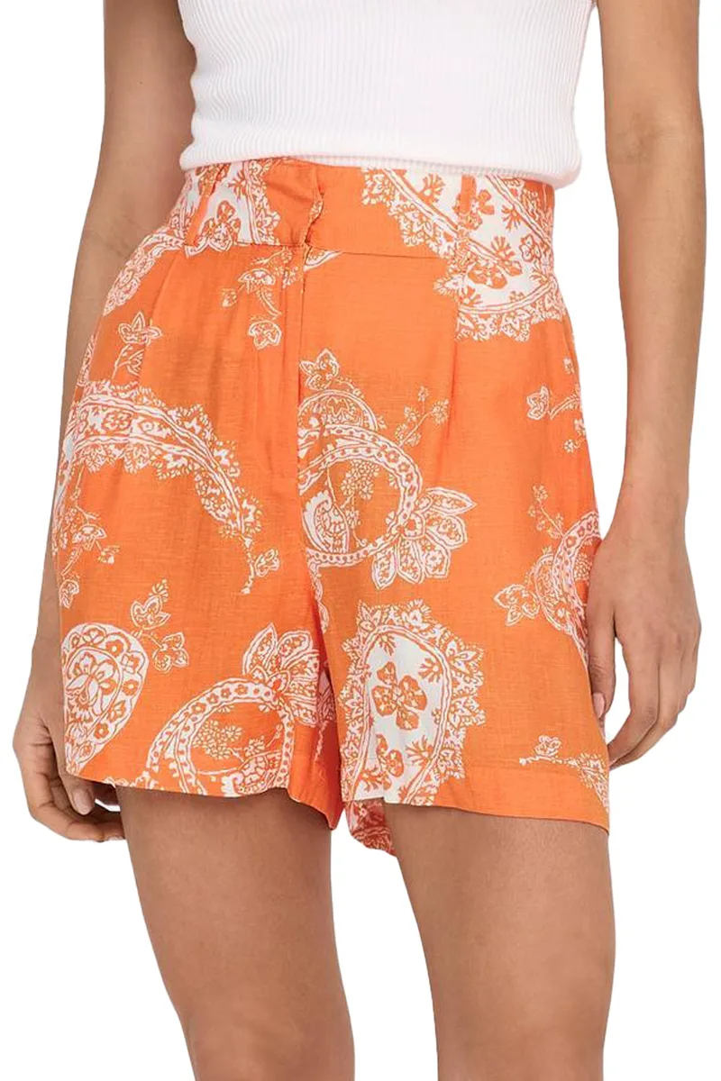 Σορτς Only Onlbella Linen Hw Tailored 15289371-Orange Peel Γυναικείο