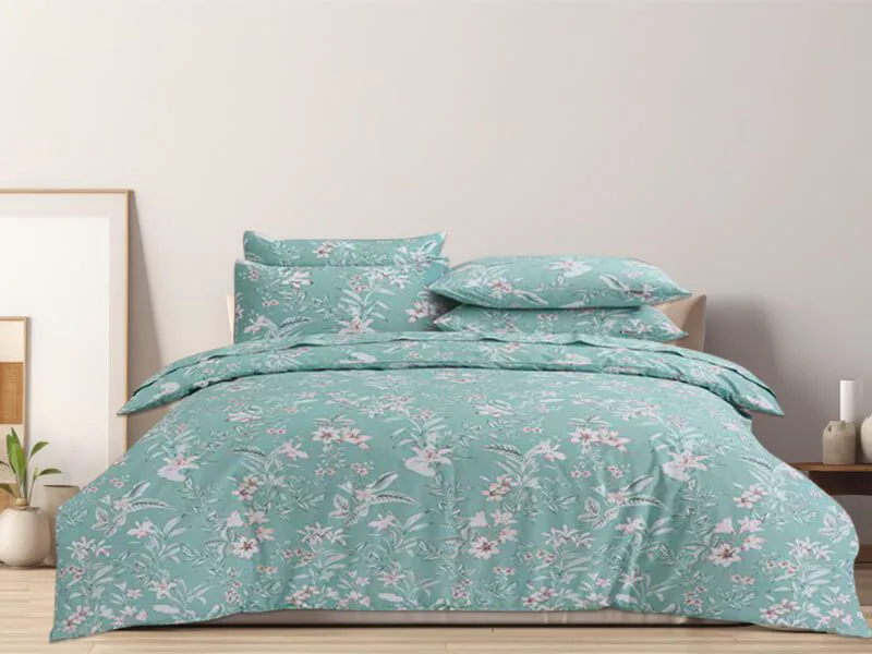 Παπλωματοθήκη Φανελένια Floral in Bloom Εμπριμέ 100% Cotton Γαρύφαλλο - 200x240