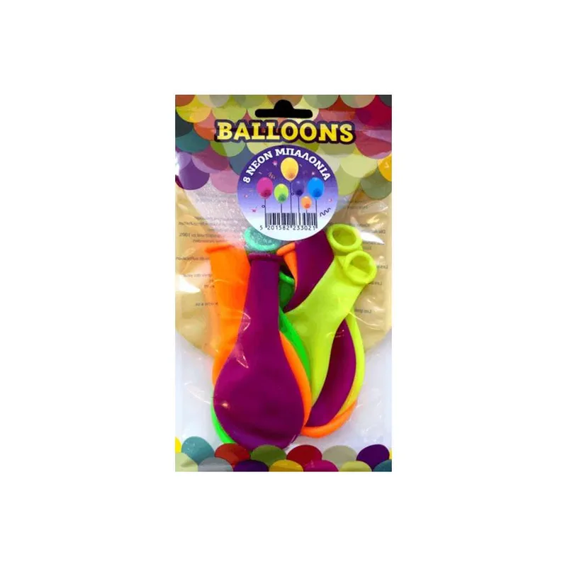 Swan Μπαλόνια Πολύχρωμα Neon 26cm 8Τεμ 0781
