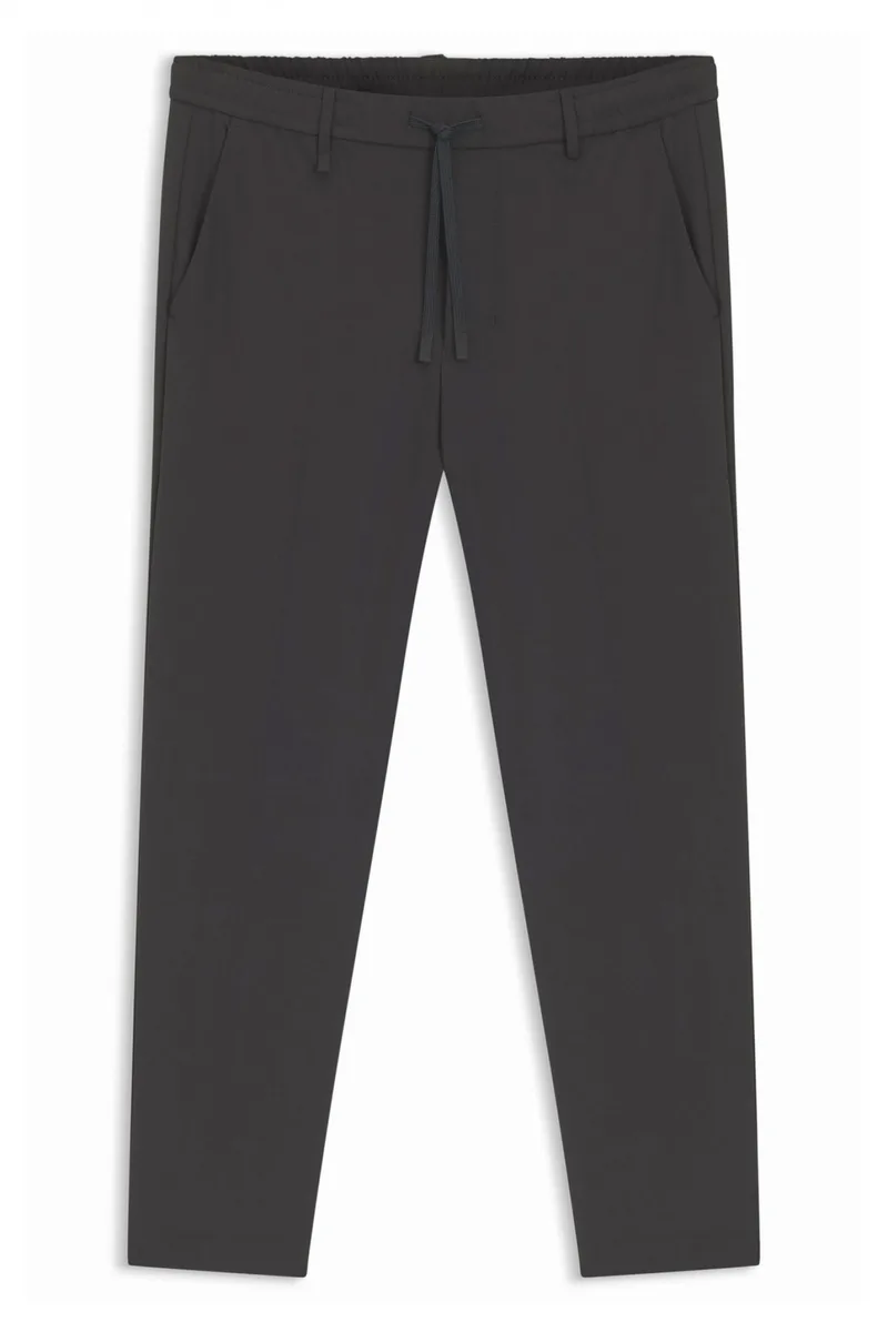 BOSS ATHLEISURE ΠΑΝΤΕΛΟΝΙ CHINO T_CONVERT TAPERED FIT ΜΑΥΡΟ