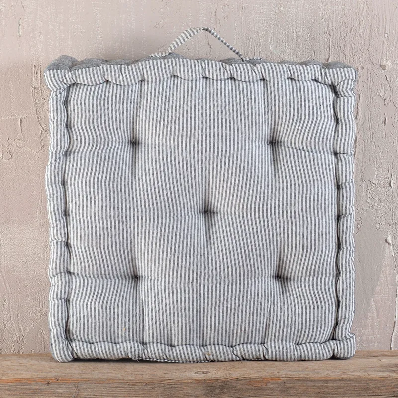 Μαξιλάρα Δαπέδου (50x50x10) Rythmos Kathy Grey Striped