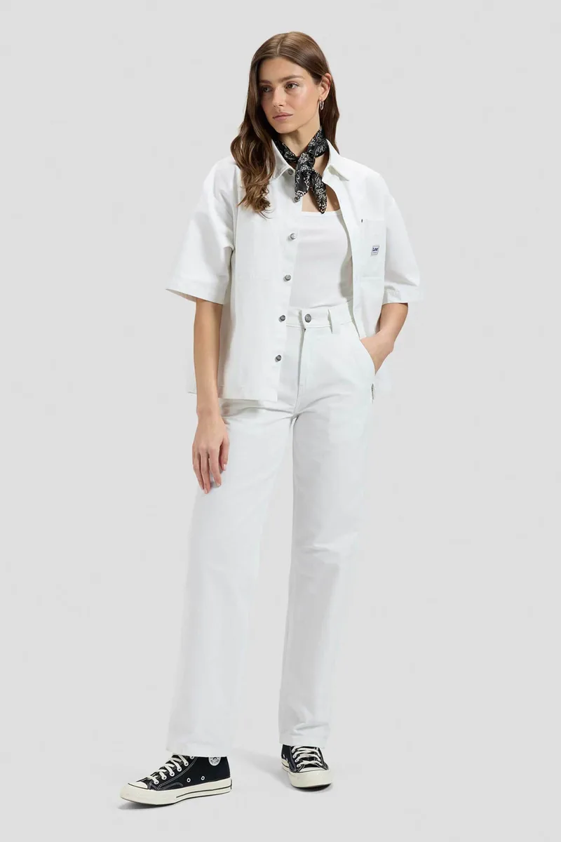 Lee® γυναικείο τζιν παντελόνι Straight Fit "Workwear Carpenter" - 112376368 Λευκό
