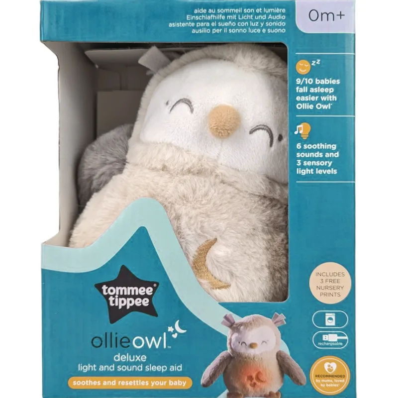 Tommee Tippee Deluxe Light & Sound Sleep Aid Ollie Owl 0m+, Βοήθημα Ύπνου με Ήχους & Ενσωματωμένο Νυχτερινό Φως 1 Τεμάχιο