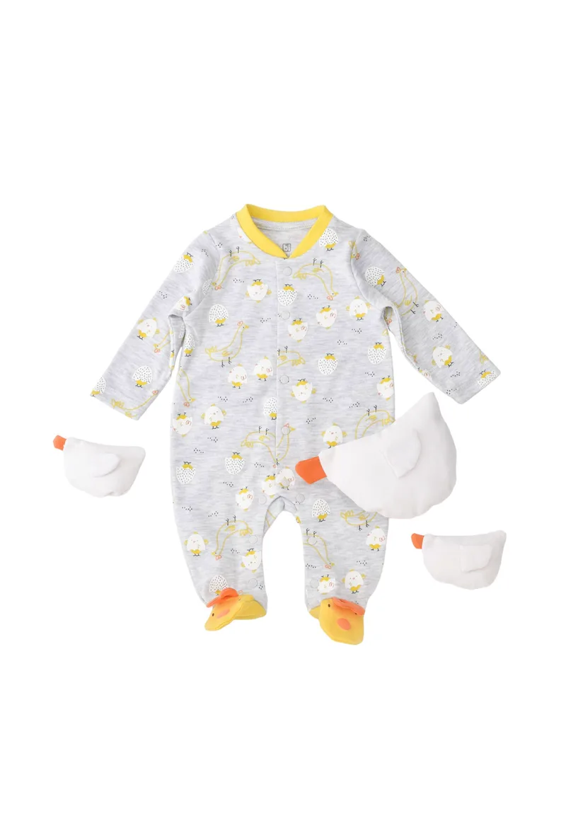Φορμάκι βρεφικό με οργανικό βαμβάκι Bibaby Chick&Chick BB60654-Γκρι