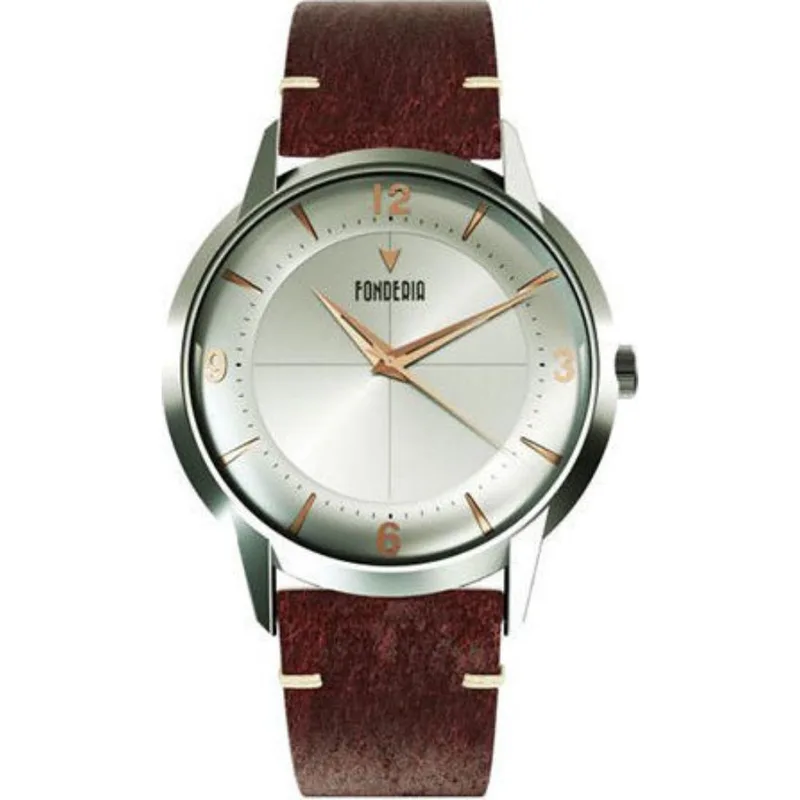 Ρολόι Ανδρικό Brown Strap Fonderia Stainless Steel κωδ P-6A015USR