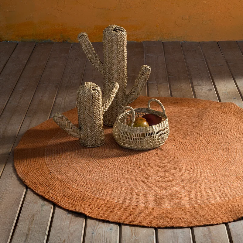 Στρογγυλό Χαλί Καλοκαιρινό (Φ150) Nima Carpets Bergren Deep Πορτοκαλί