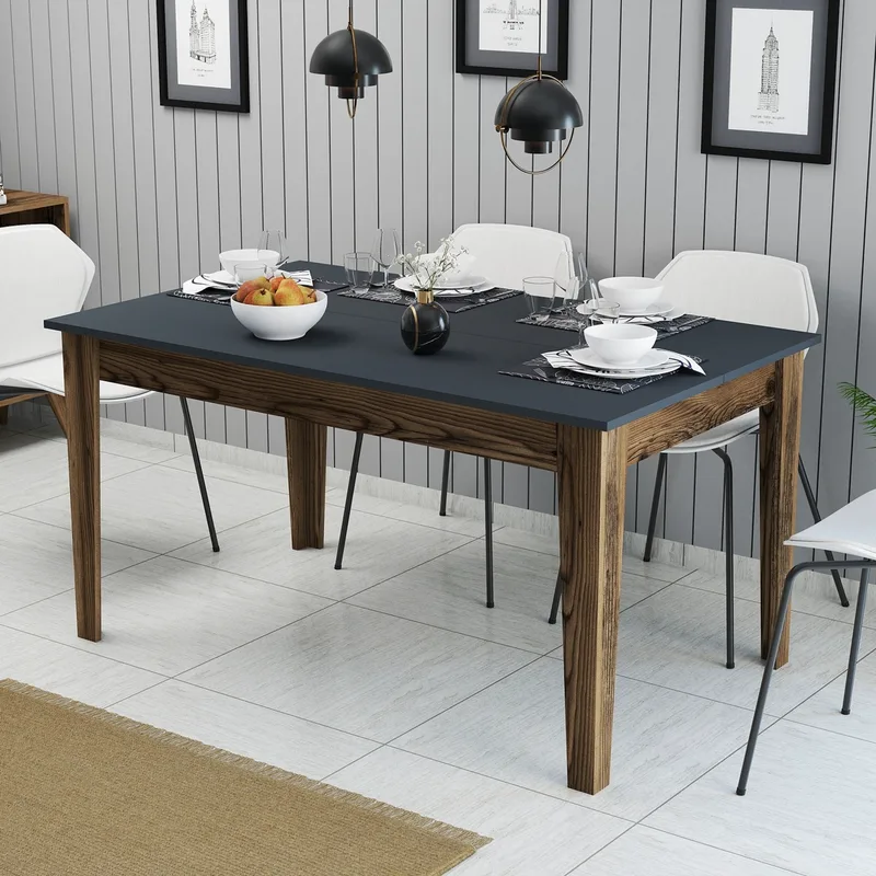 Τραπεζαρία Milan 513 - Walnut, Anthracite 845Hct1401 (145x75x88)