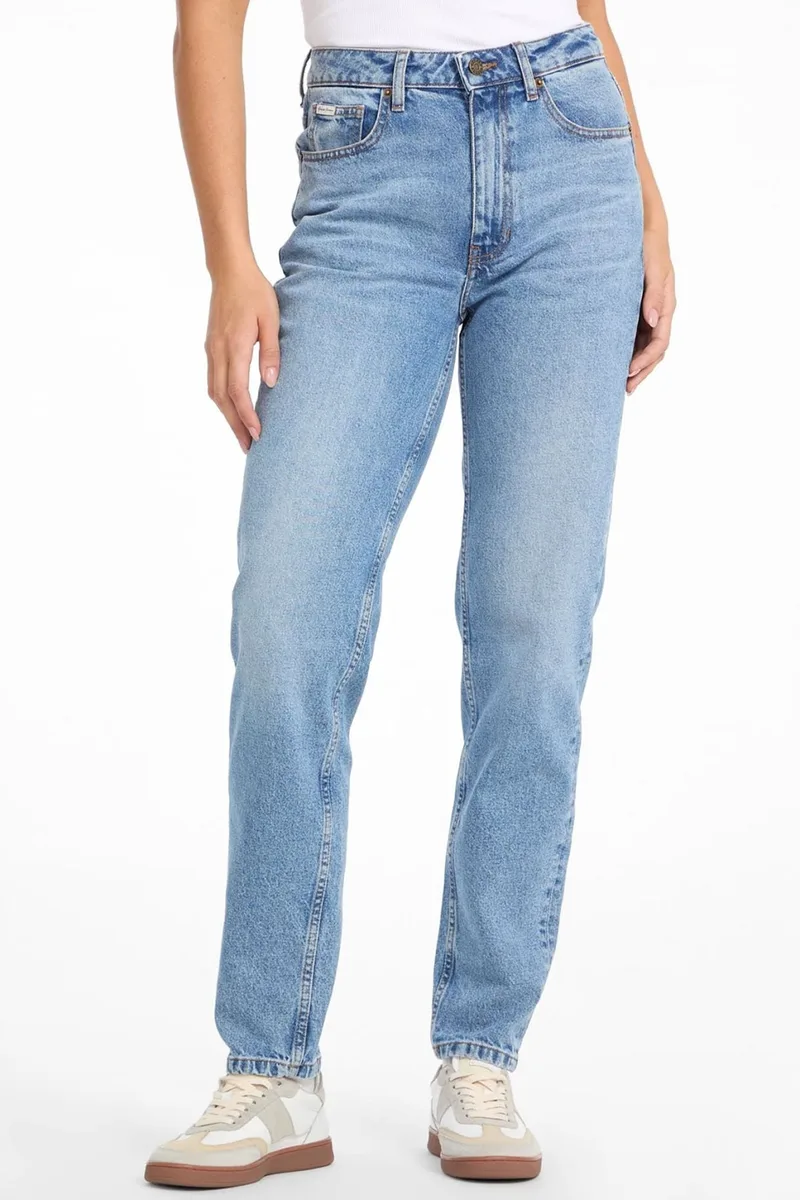 GUESS JEANS ΠΑΝΤΕΛΟΝΙ JEANS G06 MOM ΜΠΛΕ