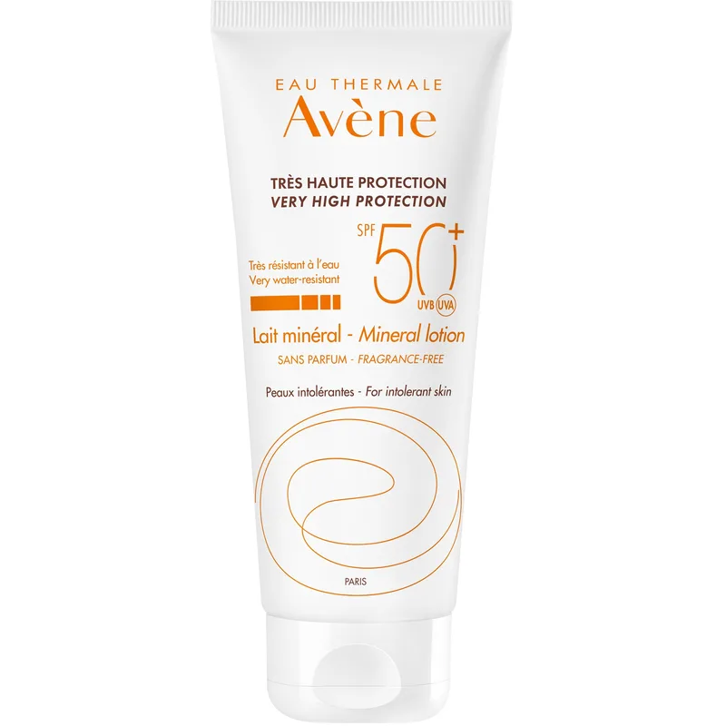 Avene Very High Protection Mineral Lotion Spf50+ Αντηλιακό Γαλάκτωμα Σώματος Πολύ Υψηλής Αντηλιακής Προστασίας για μη Ανεκτικά Δέρματα 100ml