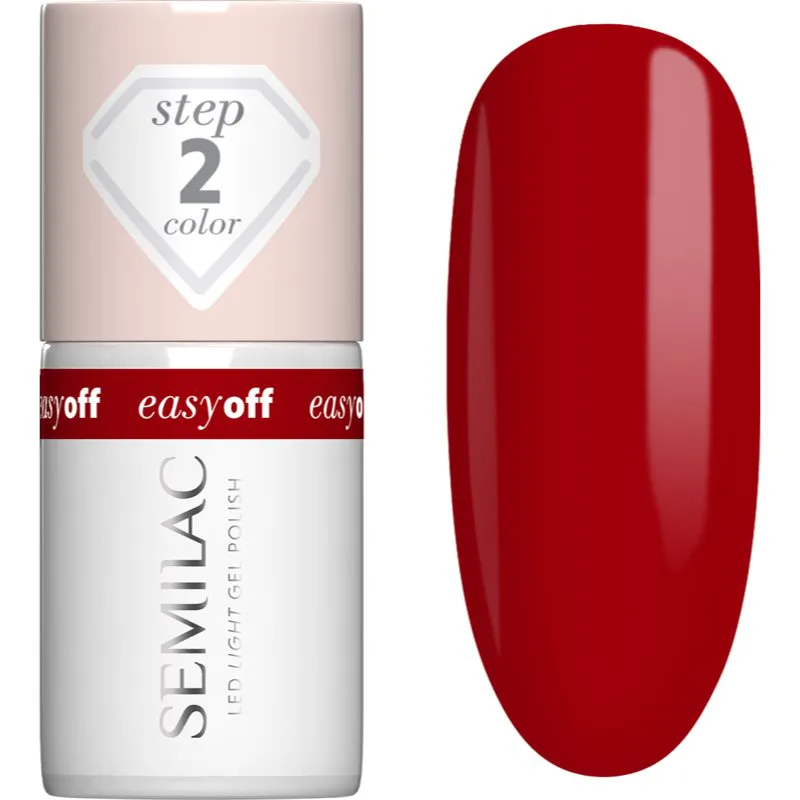 Semilac Easy Off Step 2 τζελ βερνίκι νυχιών με τη χρήση των UV/LED λαμπτήρων απόχρωση The Red Core 7 ml